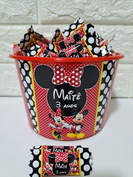 Balde com Balas Mickey e Minnie