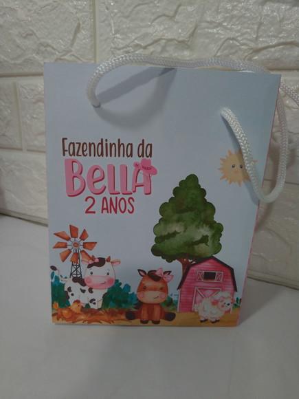 10 Sacolinhas Fazendinha Rosa