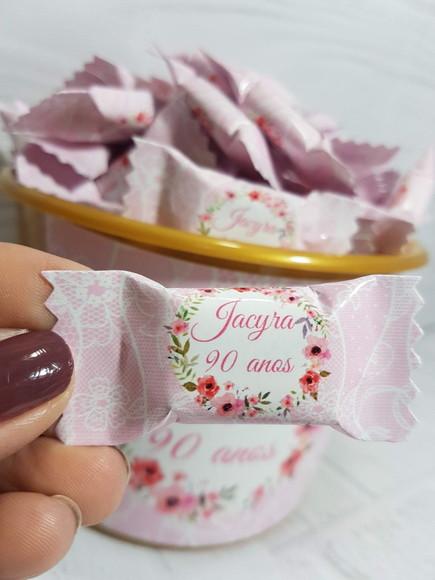 Balde com Balas Floral 90 Anos