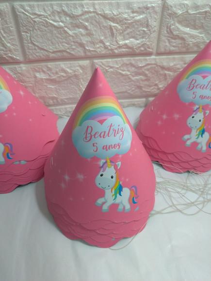 10 Chapéuzinhos de Festa Unicórnio
