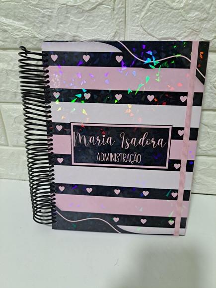 Caderno Preto e Rosa 250fls
