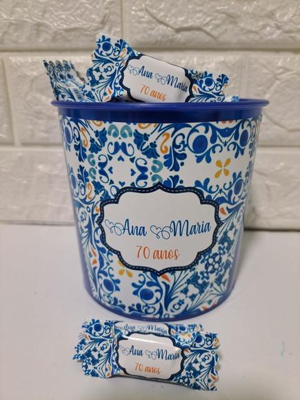 Balde com 60 Balas Azulejo Português