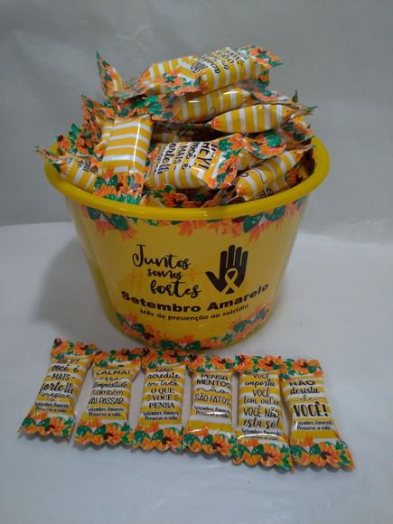 1 Balde E 100 Balas Setembro Amarelo