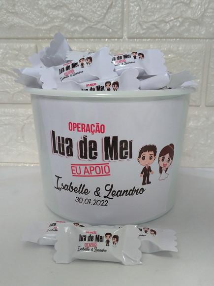 Balde Com 100 Balas Operação Lua De Mel