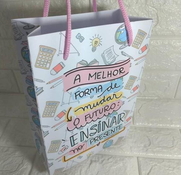 10 Sacolas Personalizada Dia dos Professores