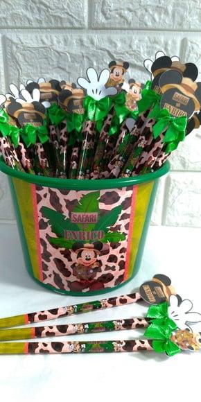 50 lápis personalizado Mickey safari