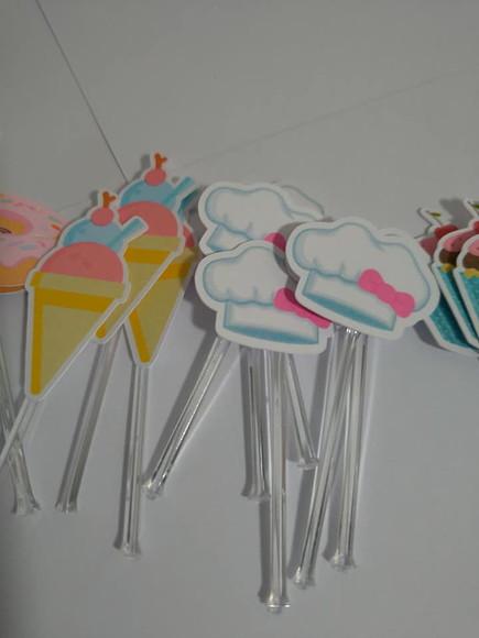 20 Topper para docinhos confeitaria