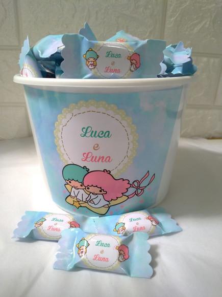 Balde com 100 balas My little twin stars