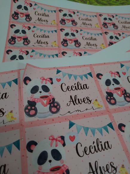 Kit Etiqueta Escolar - Panda Menina