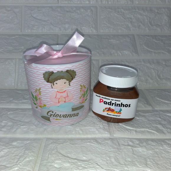 Convite tubolata nutella BATIZADO MENINA