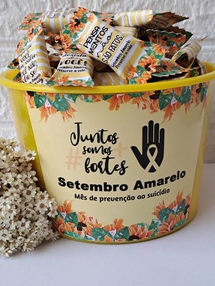 1 Balde E 100 Balas Setembro Amarelo