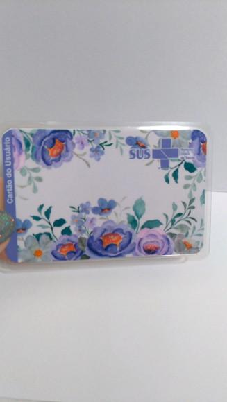 Cartão SUS personalizado floral lilás