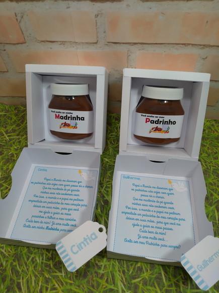 Convite caixa nutella BATIZADO MENINO