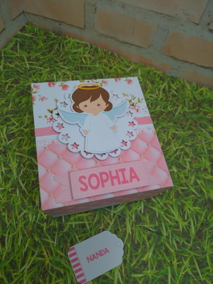 Convite caixa nutella BATIZADO MENINA