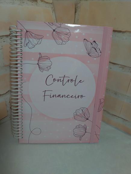 Caderno controle financeiro rose