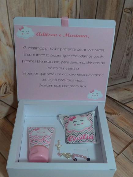 Caixa convite batizado MENINA