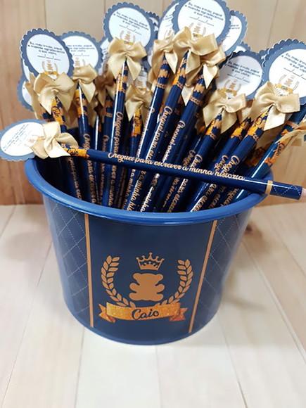 50 Lápis Personalizados Ursinho Príncipe