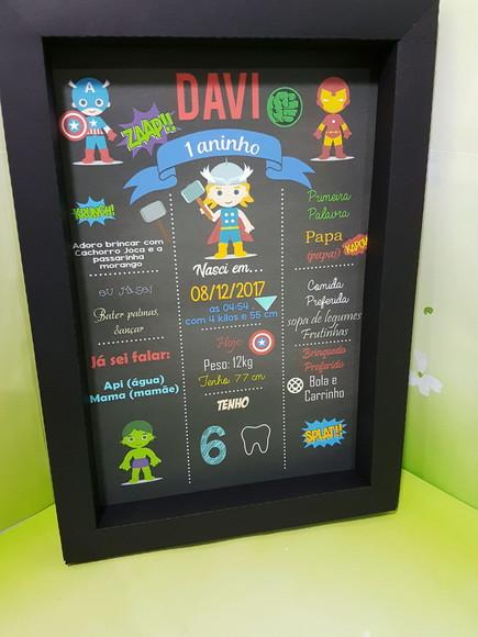 Quadro de papel chalkbord herois