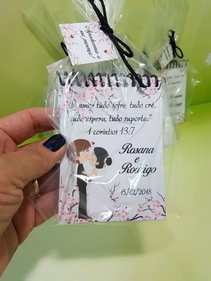 Bloquinho de anotações casamento