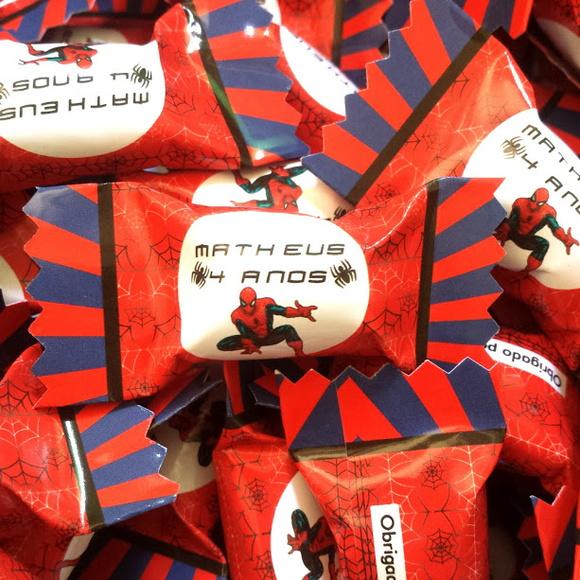 100 Caramelos Personalizados Homem Aranha