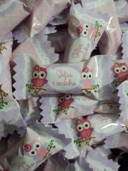 Bala Personalizada Corujinha