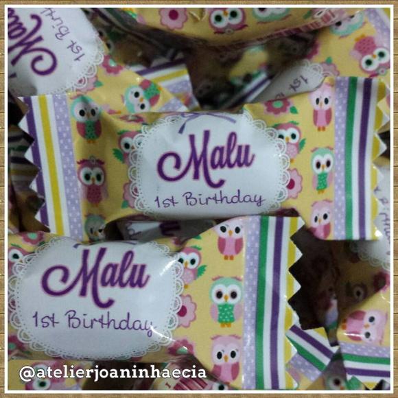 Bala Personalizada Corujinha