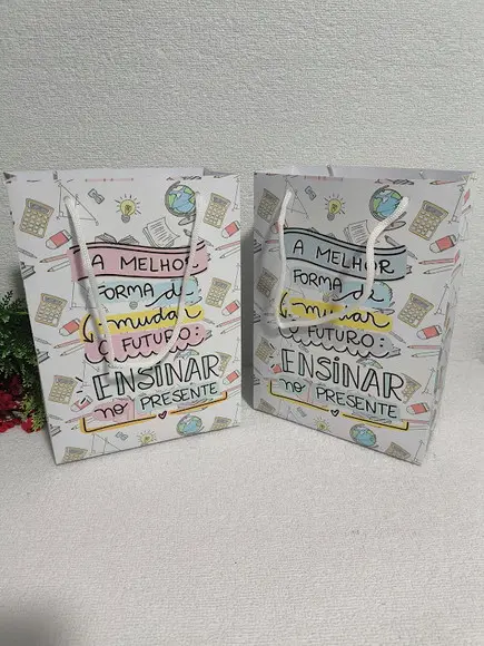 12 Sacolinhas Personalizadas Professores
