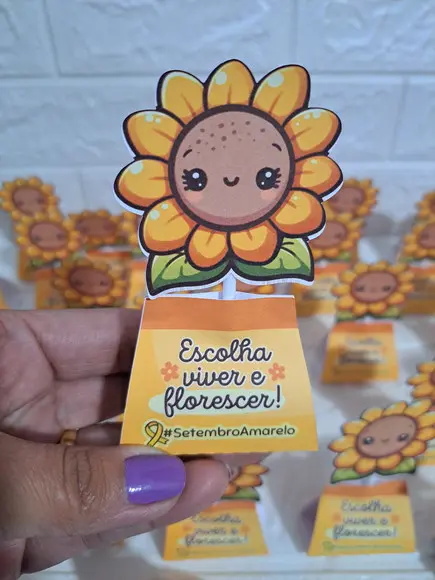 20 Pirulitos Girassol - Setembro Amarelo