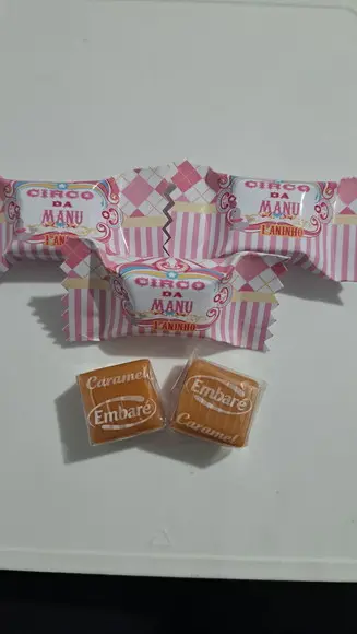 100 Caramelos Personalizados Circo Rosa