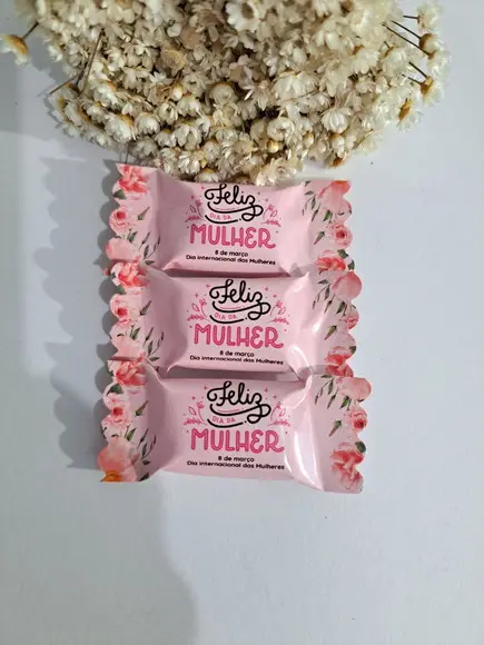 100 Balas Dia da Mulher Rosas