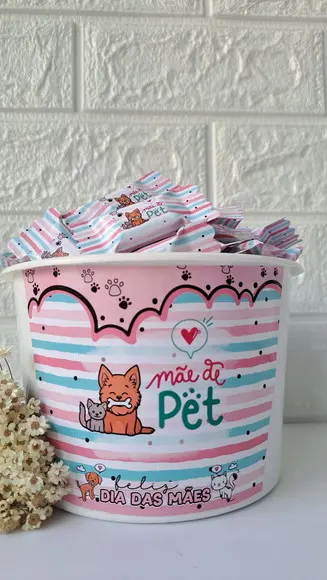 Balde com 100 Balas Mãe de Pet