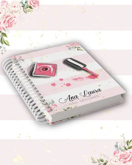 Agenda Manicure Rosa Listrada