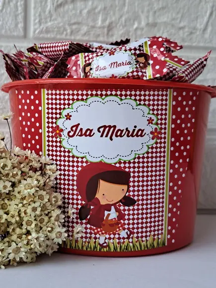 100 Balas Chapeuzinho Vermelho com Baldinho