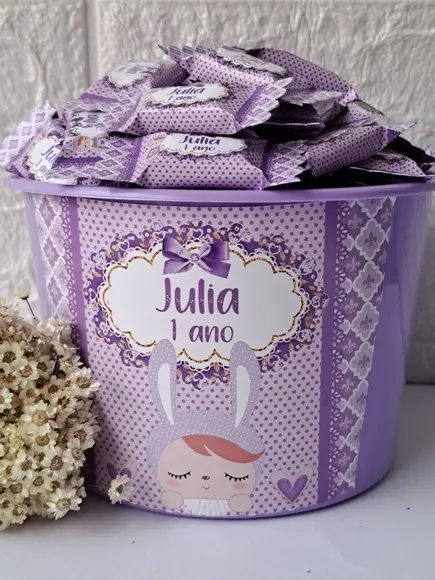Balde com 100 Balas Metoo Lilás