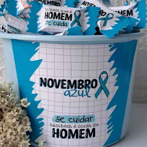 100 Balas Novembro Azul com Baldinho