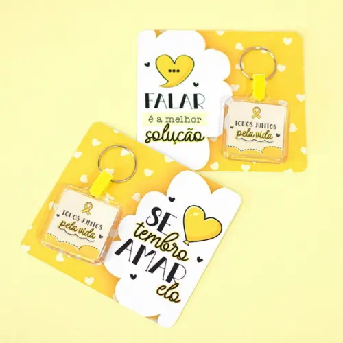 10 Chaveiro de Acrílico Setembro Amarelo