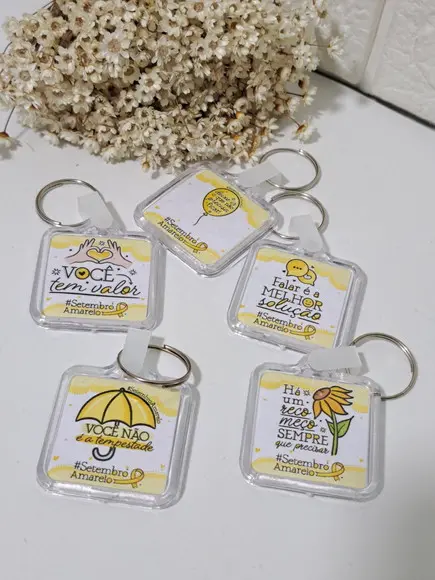 10 Chaveiro de Acrílico Setembro Amarelo