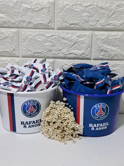 2 Baldes com 100 Balas Cada Futebol Psg