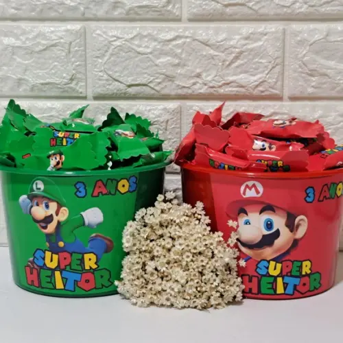 2 Baldes com 100 Cada Super Mario