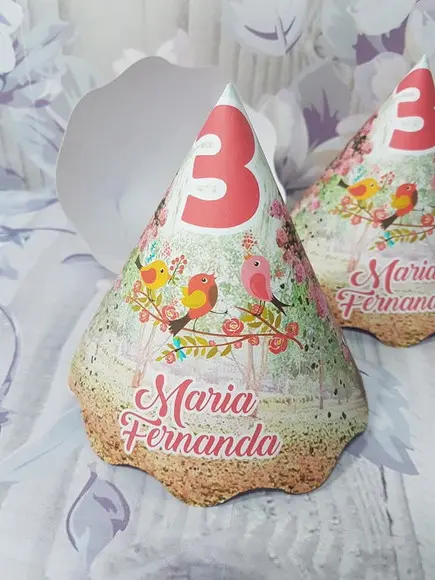 10 Chapéuzinhos de Aniversário Jardim Encantado