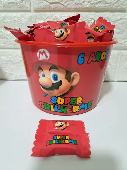 Balde com 100 Balas Super Mario