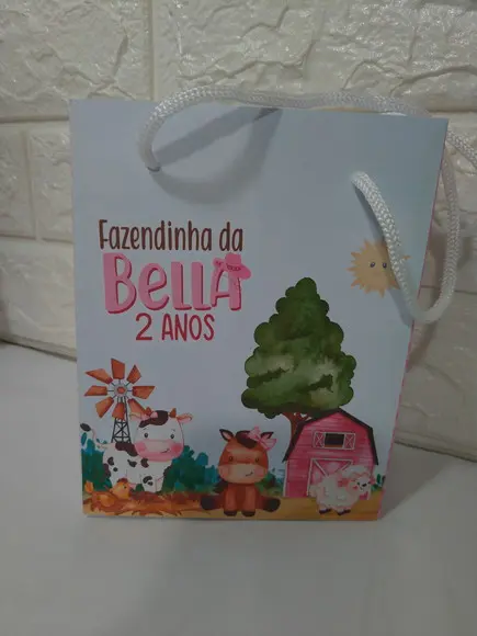 10 Sacolinhas Fazendinha Rosa