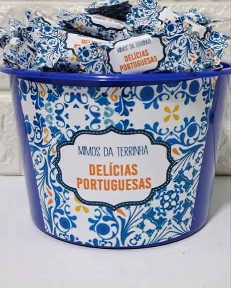 Balde com 100 Balas Azulejo Português