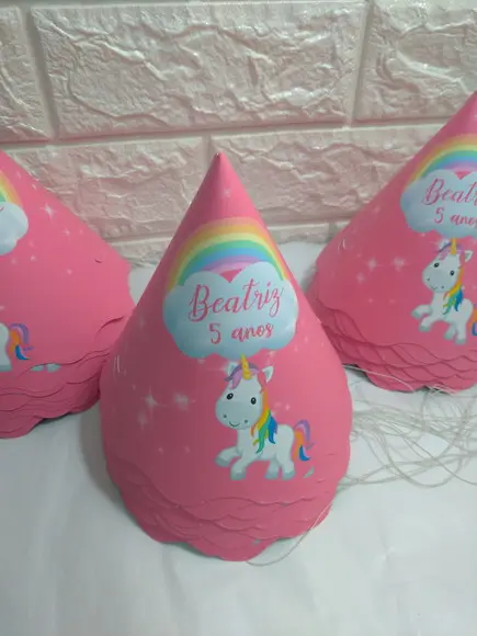 10 Chapéuzinhos de Festa Unicórnio