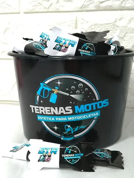 Balde com 100 Balas (envie Sua Logo)