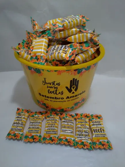 1 Balde E 100 Balas Setembro Amarelo