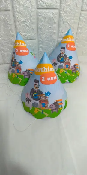 10 Chapeuzinhos de Aniversário Bita Fazendinha