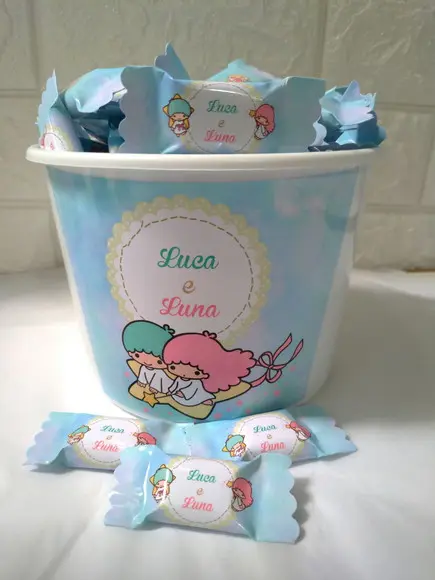 Balde com 100 balas My little twin stars