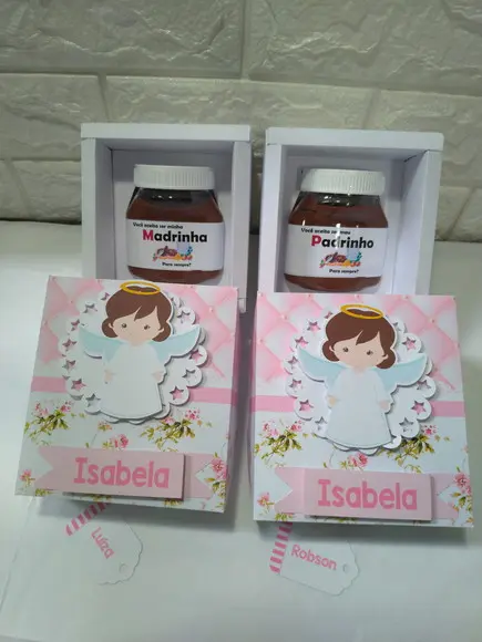 2 Convites caixa nutella PRADRINHO E MADRINHA
