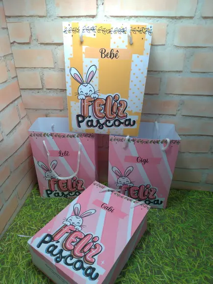 10 Sacolas Personalizada Páscoa